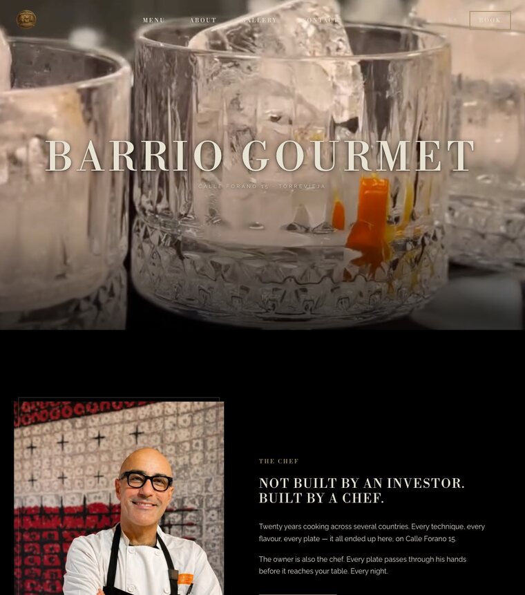 Barrio Gourmet website